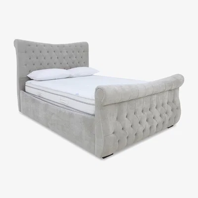 Furniture Village Sleep Story - Lance Right Hand Side Opening Ottoman Bed Frame - Super King - Dapple Oyster