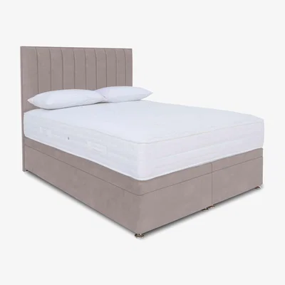 Furniture Village Sleep Story - Memory Pocket Electric End Ottoman Divan Set - Super King - Plush Lilac