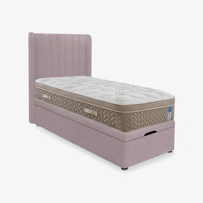 Furniture Village Sleep Story - PlushTech End Lift Ottoman Divan Set - Small Single - Plush Lilac