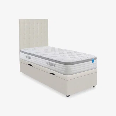 Furniture Village Sleep Story - Hybrid 360 Side Lift Ottoman Divan Set - Single - Plush Ecru