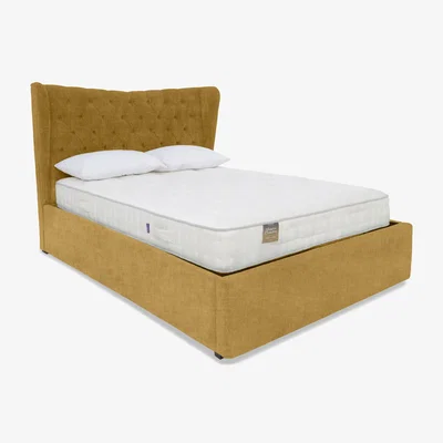 Furniture Village Highgrove - Bauer Ottoman Bed Frame - Super King - Tweed Mustard