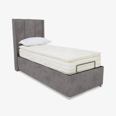 Furniture Village E-Motion Ryo Adjustable Ottoman Divan Base with Headboard - Single - Dapple Sterling
