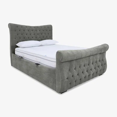 Furniture Village Sleep Story - Lance Left Hand Side Opening Ottoman Bed Frame - Small Double - Dapple Sterling