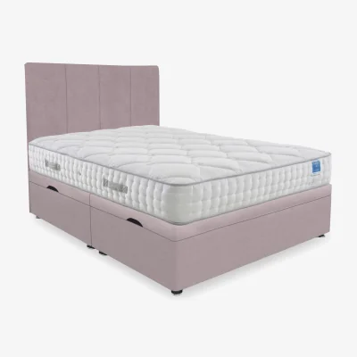 Furniture Village Sleep Story - Memory Luxe Side Lift Ottoman Divan Set - Double - Plush Lilac