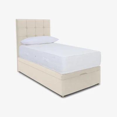 Furniture Village Sleep Story - Ortho 2000 Manual End Ottoman Divan Set - Small Single - Plush Ecru