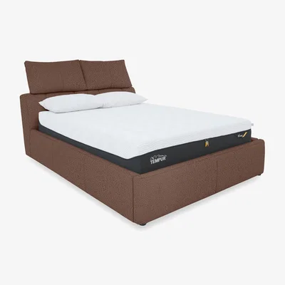 Furniture Village Tyrell Fabric Manual Ottoman Bed Frame - Super King - Hazelnut
