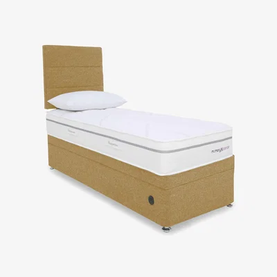 Furniture Village Sleepeezee - Memory Sense Ortho Power Ottoman Divan Set - Single - Tweed Mustard
