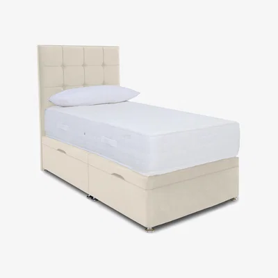 Furniture Village Sleep Story - Ortho 2000 Manual Side Ottoman Divan Set - Small Single - Plush Ecru