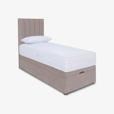 Furniture Village Sleep Story - Memory Pocket Manual End Ottoman Divan Set - Small Single - Plush Lilac