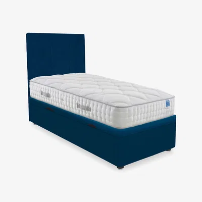 Furniture Village Sleep Story - Memory Luxe Side Lift Ottoman Divan Set - Single - Plush Pacific