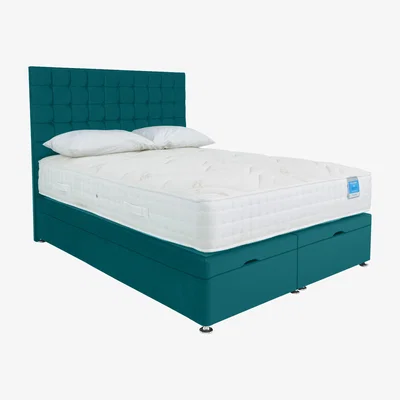 Furniture Village Sleep Story - Deluxe Firm End Ottoman Divan Set - King Size - Plush Atlantic