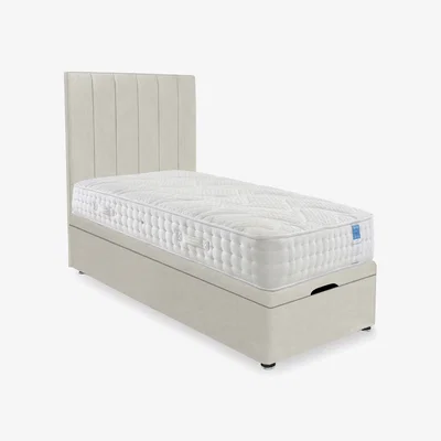 Furniture Village Sleep Story - Luxury Firm End Lift Ottoman Divan Set - Small Single - Plush Ecru