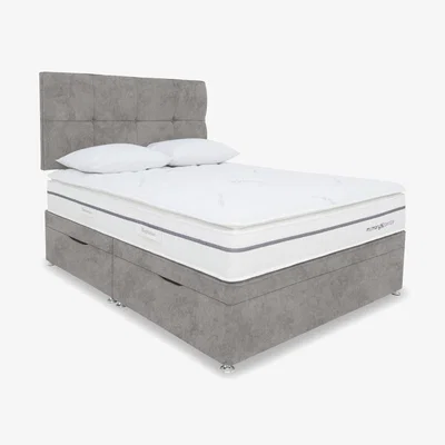Furniture Village Sleepeezee - Memory Sense 2300 Side Ottoman Divan Set - Double - Daytona Silver