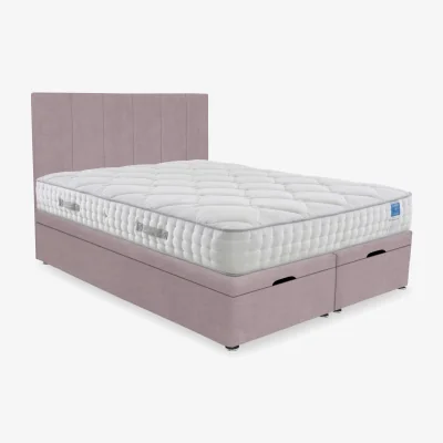 Furniture Village Sleep Story - Memory Luxe End Lift Ottoman Divan Set - Super King - Plush Lilac