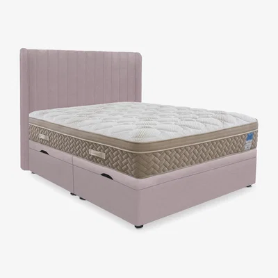 Furniture Village Sleep Story - PlushTech Side Lift Ottoman Divan Set - Double - Plush Lilac