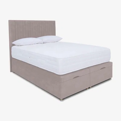 Furniture Village Sleep Story - Pocket Luxury Manual End Ottoman Divan Set - Small Double - Plush Lilac