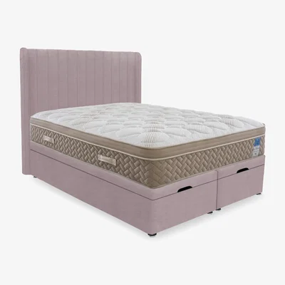 Furniture Village Sleep Story - PlushTech End Lift Ottoman Divan Set - Small Double - Plush Lilac