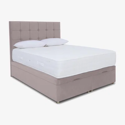 Furniture Village Sleep Story - Ortho 2000 Manual End Ottoman Divan Set - Double - Plush Lilac