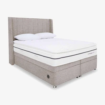 Furniture Village Sleepeezee - Memory Sense 2800 Power Ottoman Divan Set - Super King - Tweed Stone