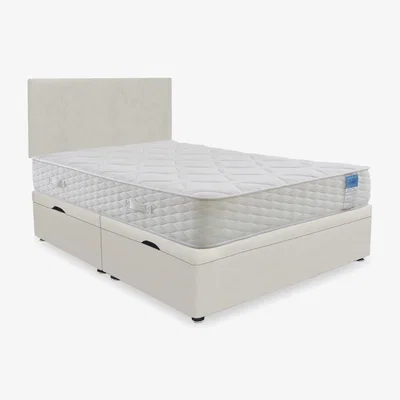 Furniture Village Sleep Story - Memory Plus Side Lift Ottoman Divan Set - Small Single - Plush Ecru