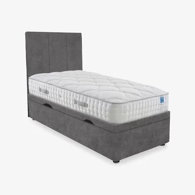 Furniture Village Sleep Story - Memory Luxe Side Lift Ottoman Divan Set - Single - Lace Domino