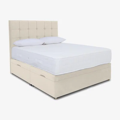 Furniture Village Sleep Story - Ortho 2000 Manual Side Ottoman Divan Set - Double - Plush Ecru