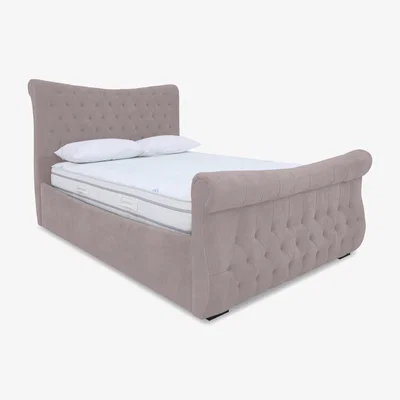 Furniture Village Sleep Story - Lance Right Hand Side Opening Ottoman Bed Frame - King Size - Plush Lilac