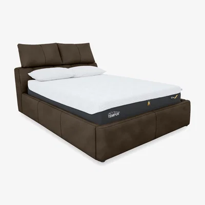 Furniture Village Tyrell Fabric Manual Ottoman Bed Frame - Super King - Dark Chocolate