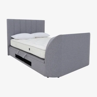 Furniture Village Aramis TV Ottoman Bed Frame - Double - Marbella Grey - Bedroom Furniture