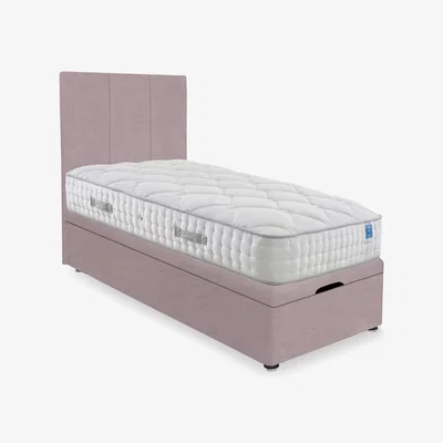 Furniture Village Sleep Story - Memory Luxe End Lift Ottoman Divan Set - Small Single - Plush Lilac