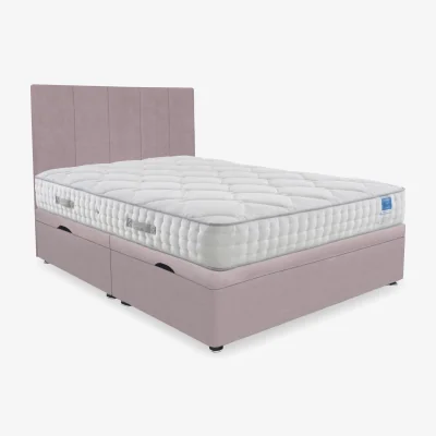 Furniture Village Sleep Story - Memory Luxe Side Lift Ottoman Divan Set - King Size - Plush Lilac