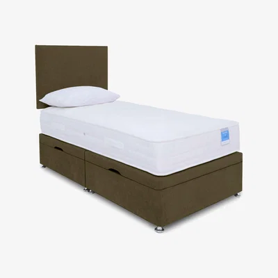 Furniture Village Ergosense Manual Side Ottoman Divan Set - Single - Khaki