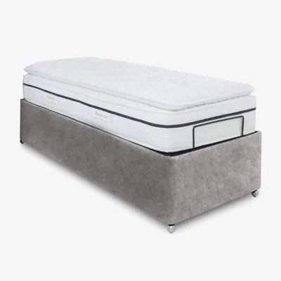 Furniture Village E-Motion Dual Adjustable Ottoman Divan Base with Massage Function - Single - Daytona Silver