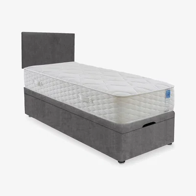Furniture Village Sleep Story - Memory Plus End Lift Ottoman Divan Set - Small Single - Lace Domino