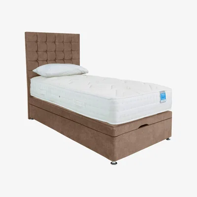 Furniture Village Sleep Story - Deluxe Firm End Ottoman Divan Set - Single - Lace Caramel