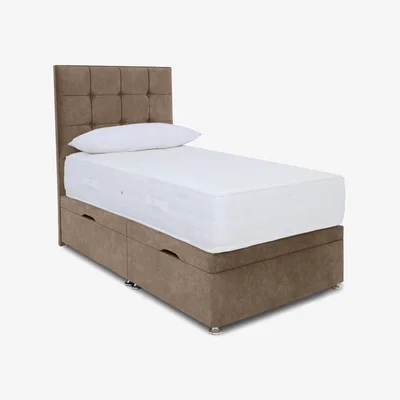 Furniture Village Sleep Story - Ortho 2000 Manual Side Ottoman Divan Set - Single - Lace Caramel