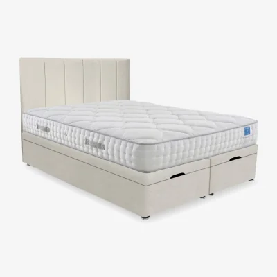 Furniture Village Sleep Story - Memory Luxe End Lift Ottoman Divan Set - Super King - Plush Ecru