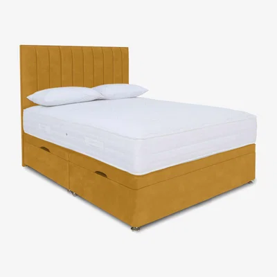Furniture Village Sleep Story - Memory Pocket Manual Side Ottoman Divan Set - Small Double - Plush Corn