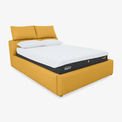 Furniture Village Tyrell NC Leather Manual Ottoman Bed Frame - King Size - Sunflower