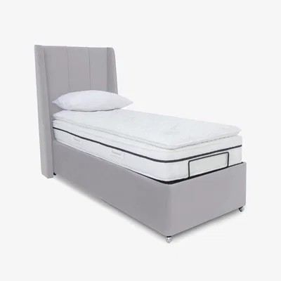 Furniture Village E-Motion Akira Dual Adjustable Ottoman Divan Base with Massage Function and Headboard - Single - Seven Lilac