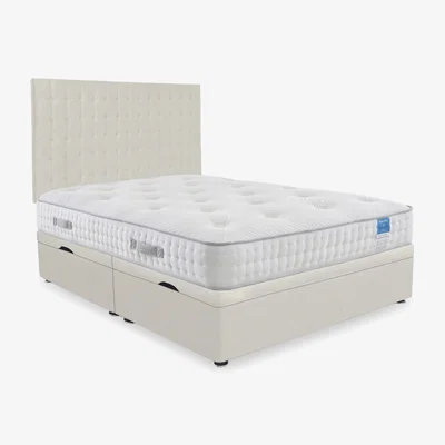 Furniture Village Sleep Story - Ergo Deluxe Side Lift Ottoman Divan Set - Super King - Plush Ecru
