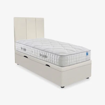 Furniture Village Sleep Story - Memory Luxe Side Lift Ottoman Divan Set - Small Single - Plush Ecru