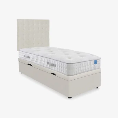 Furniture Village Sleep Story - Ergo Deluxe Side Lift Ottoman Divan Set - Small Single - Plush Ecru