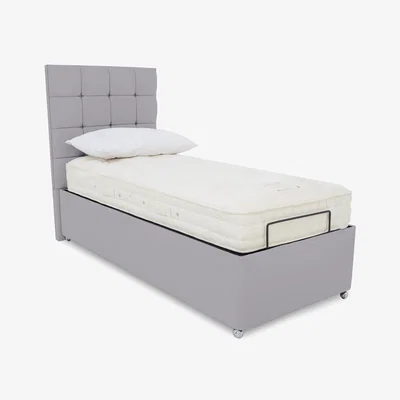 Furniture Village E-Motion Kaito Dual Adjustable Ottoman Divan Base with Massage Function and Headboard - Single - Seven Lilac