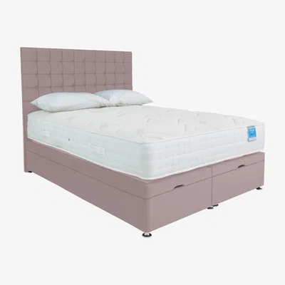 Furniture Village Sleep Story - Deluxe Firm End Ottoman Divan Set - Double - Plush Lilac