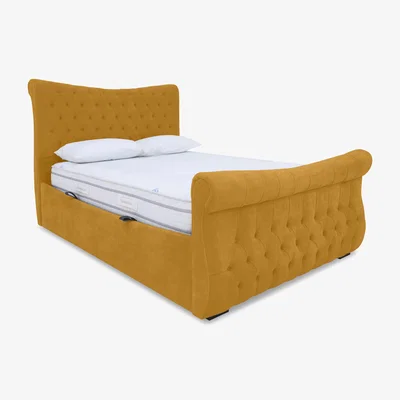 Furniture Village Sleep Story - Lance Left Hand Side Opening Ottoman Bed Frame - Double - Plush Corn