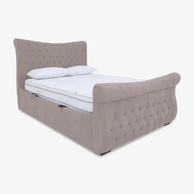 Furniture Village Sleep Story - Lance Left Hand Side Opening Ottoman Bed Frame - Small Double - Plush Lilac
