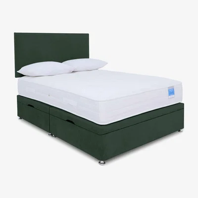 Furniture Village Ergosense Manual Side Ottoman Divan Set - Small Double - Plush Emerald