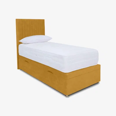 Furniture Village Sleep Story - Pocket Luxury Manual Side Ottoman Divan Set - Single - Plush Corn