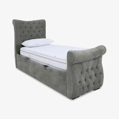 Furniture Village Sleep Story - Lance Left Hand Side Opening Ottoman Bed Frame - Single - Dapple Sterling